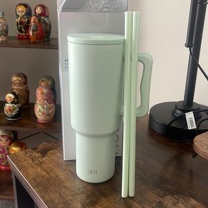 Simple Modern 40oz Trek Tumbler with straw lid and handle - retro mint
